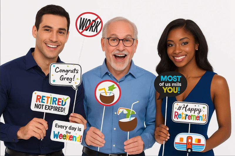 HAPPY RETIREMENT PHOTO BOOTH PROPS KIT