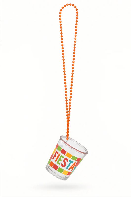 FIESTA BEADED NECKLACE W/ SHOT GLASS
