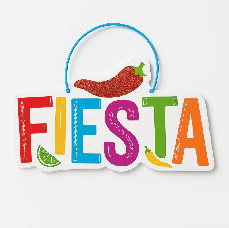 COLORFUL HANGING FIESTA SIGN