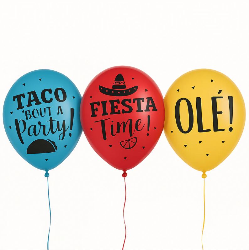 Fiesta Taco 'Bout A Party Latex 12" 15Ct