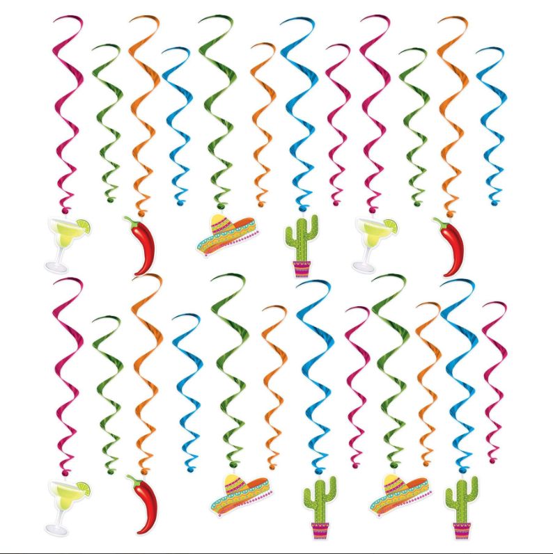 FIESTA  TIME SWIRL HANGING DECOR 30CT