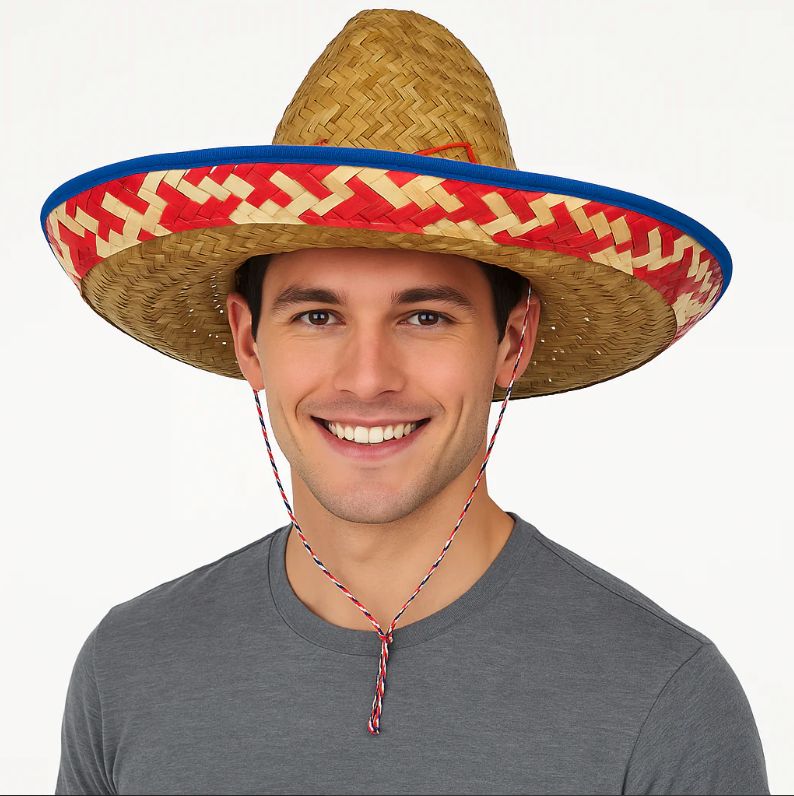 FIESTA SRAW SOMBRERO W/ COLORFUL RIM