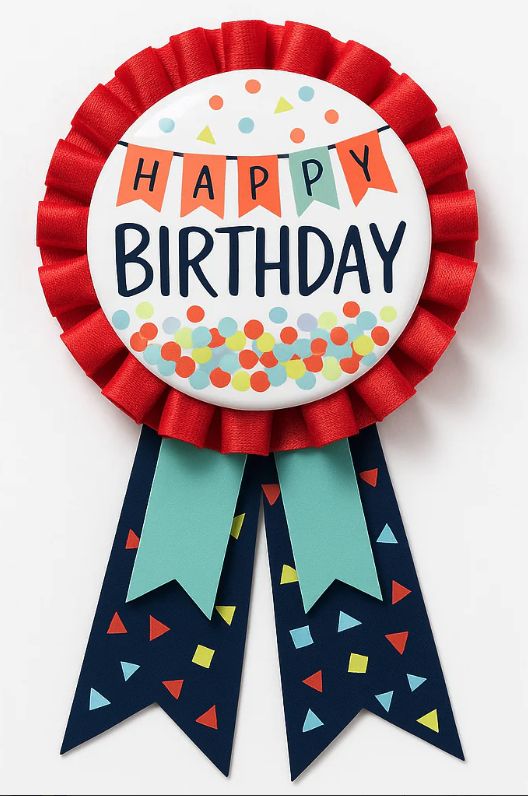 HAPPY BIRTHDAY CONFETTI AWARD RIBBON