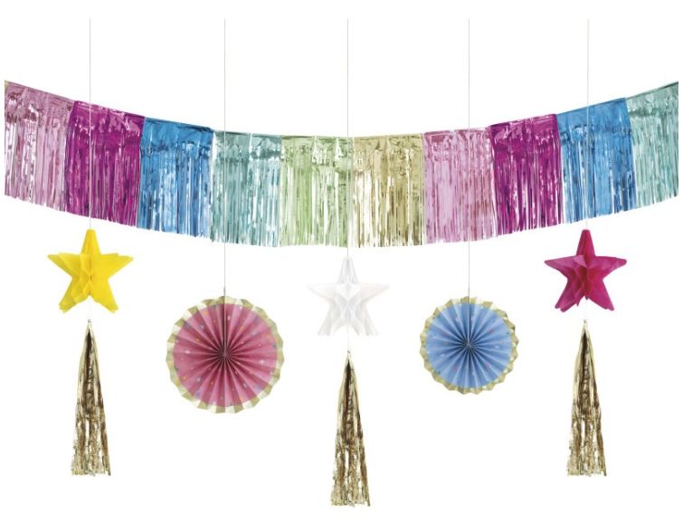 PASTEL TASSELS PAPER FRINGE N BNNR DECOR 6CT