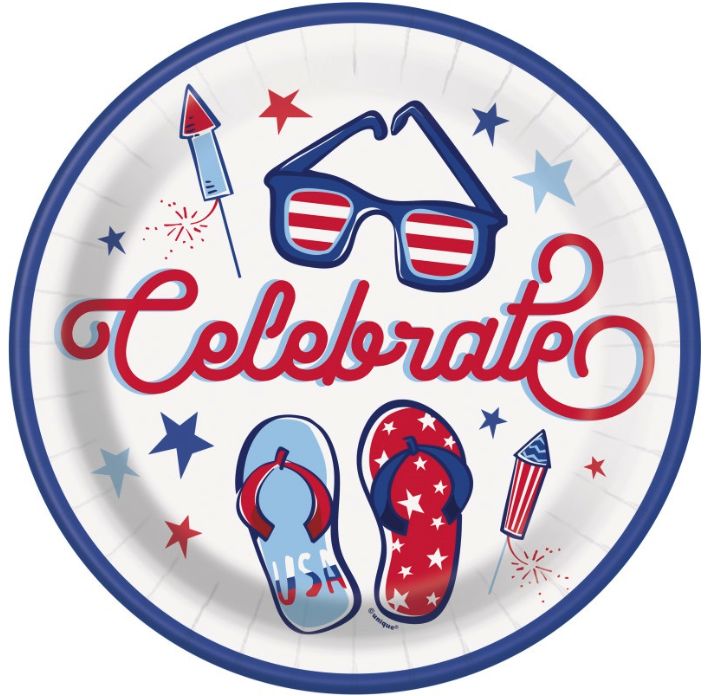 Patriotic Summer Celebrate 9" 12Ct
