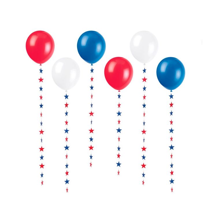 Patriotic 12" Latex Balloons Kit 6Ct