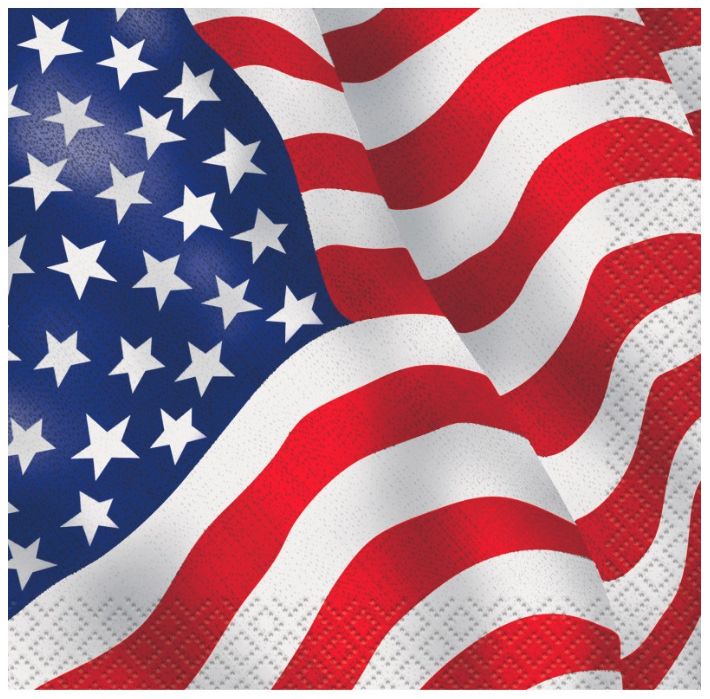 Usa Flag Beverage Napkins 16Ct