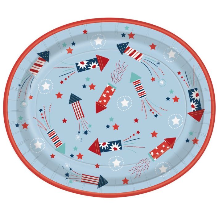 Usa Celebration Oval 12" Plates 8Ct
