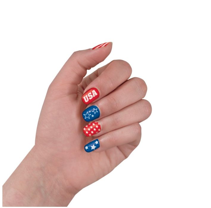 Stars And Stripes Nail Stickers 20Ct
