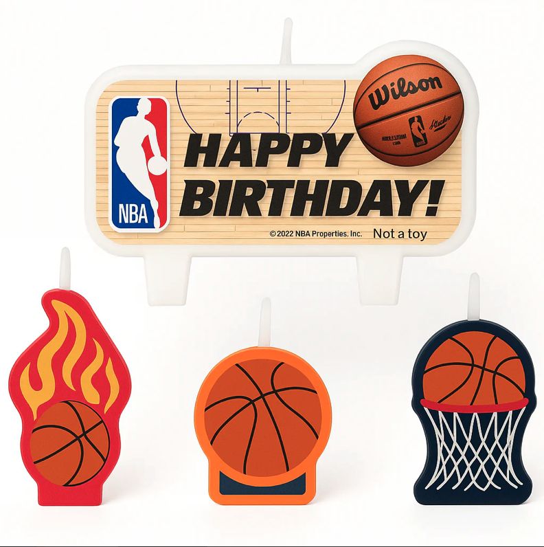 Nba Basketball Birthday Candle Set 4Ct