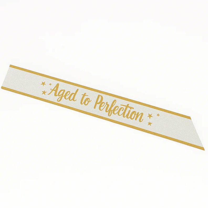Aged To Perfection Glitter Birthday Sash