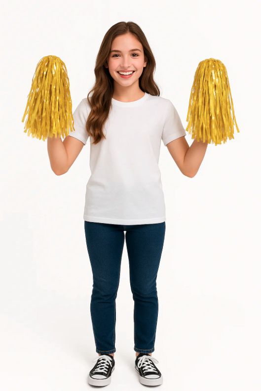 Gold Cheer Pom Poms 2Ct