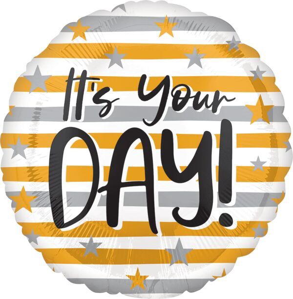 Its Your Day 18" Gold And Silver Star