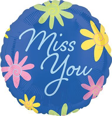 Miss You 18" Flower N Blue