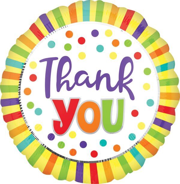 Thank You 18" Rainbow Dots