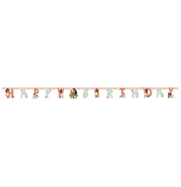 Disney Moana "Happy Birthday" Cutout Jointed Banner