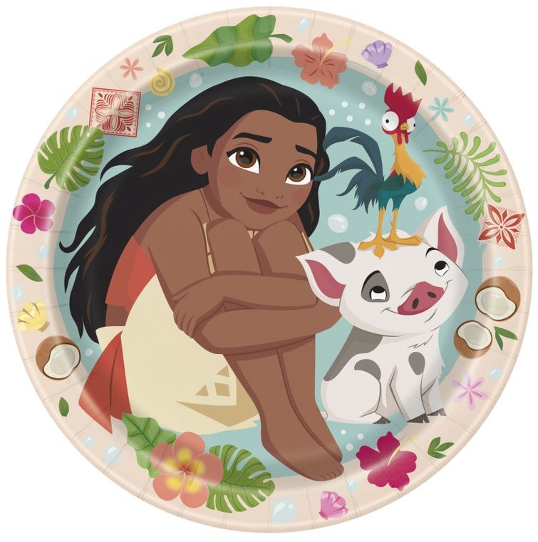 Disney Moana Round 7" Dessert Plates 8Ct