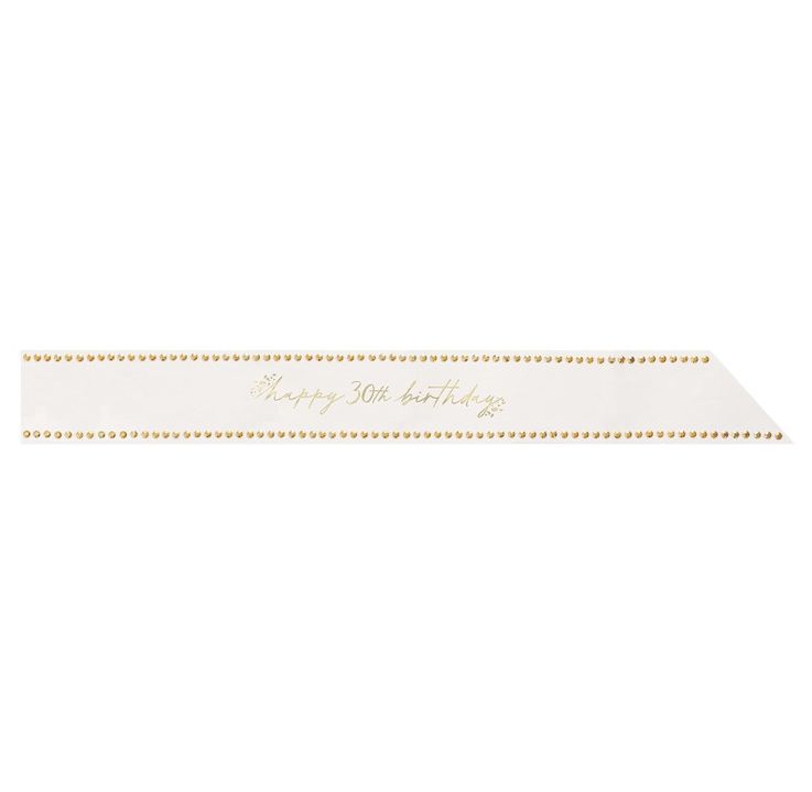 Gold "Happy 30Th Birthday" Sash Paper Foil