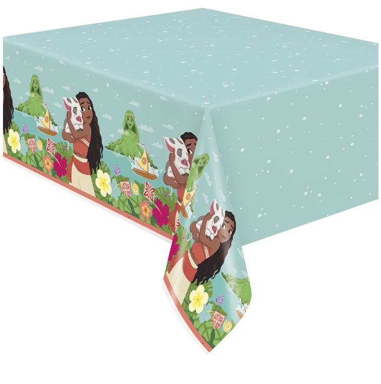 Disney Moana Rectangular Plastic Table Cover 54" X 84" Short Fold