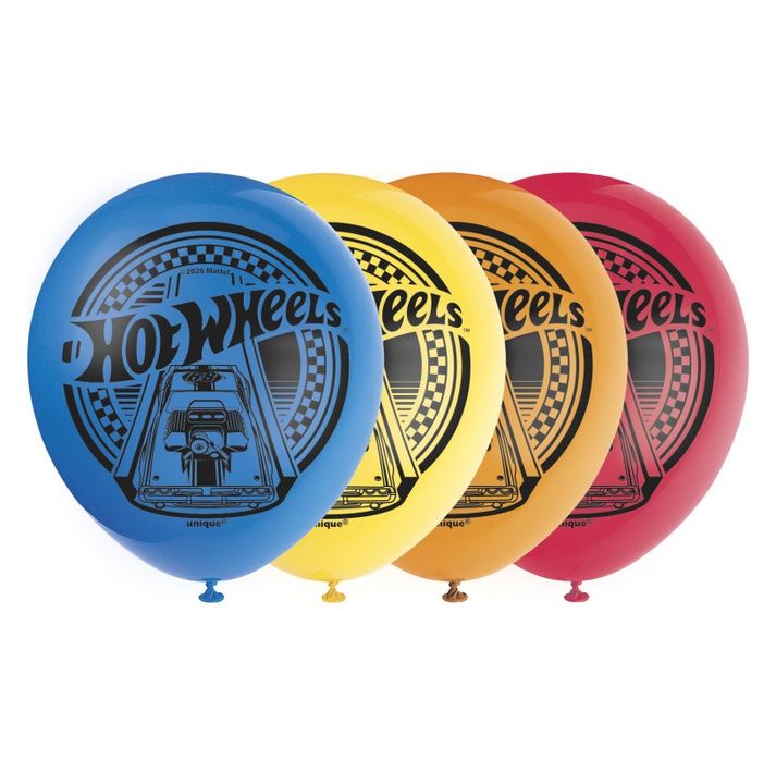 Hot Wheels 12" Latex Balloons 8Ct