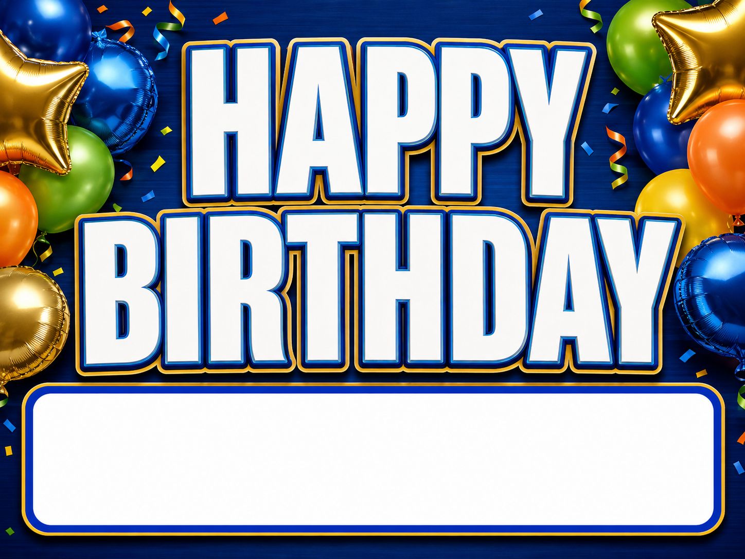24" x 18" HBD Yard Sign Royal Blue