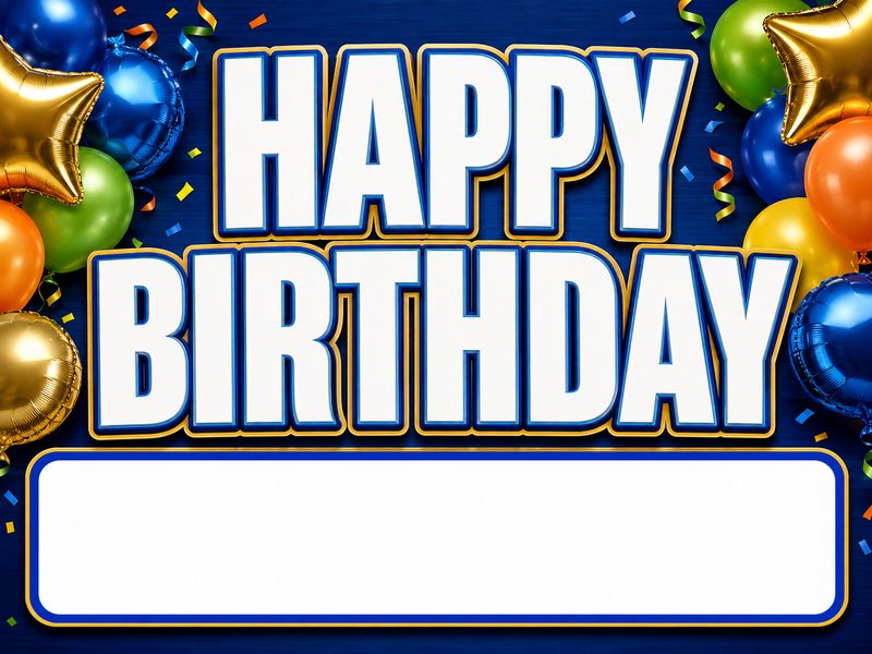 24" x 18" HBD Yard Sign Royal Blue
