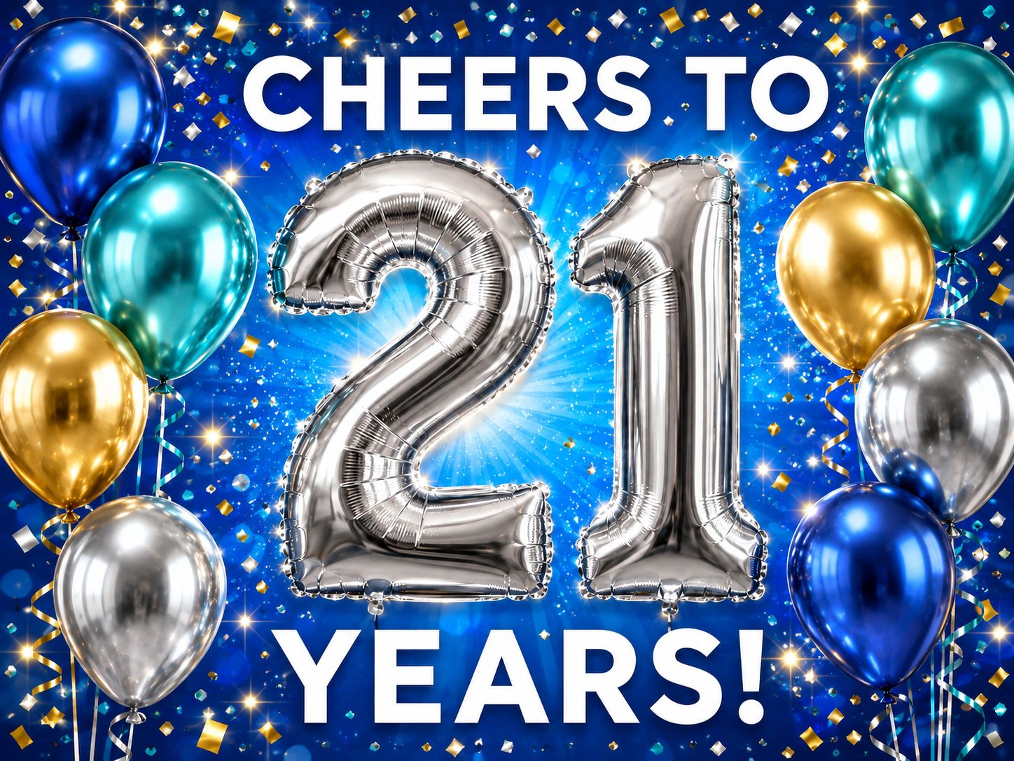 24" X 18" 21st Birthday Yard Sign - Blue