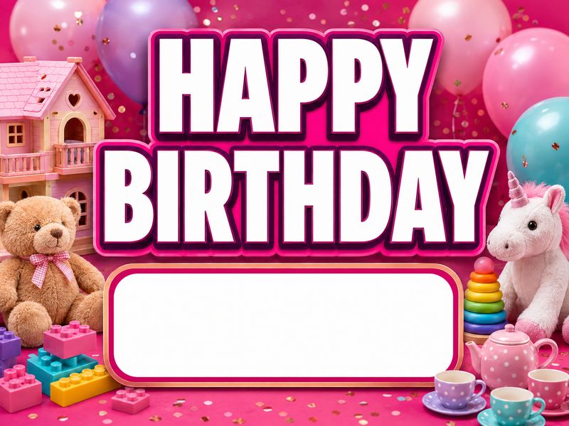 24" x 18" HBD Yard Sign Pink 2