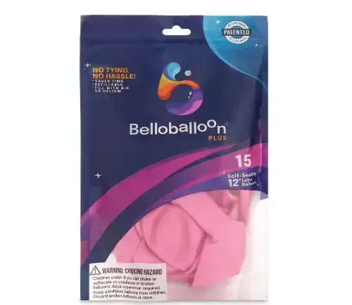 12'' Balloon Pink Belloballoon Plus 15 ct
