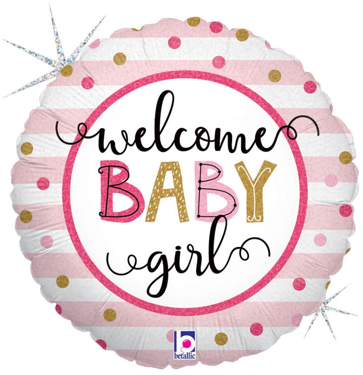 111 Balloon Baby Girl Stripes 18"