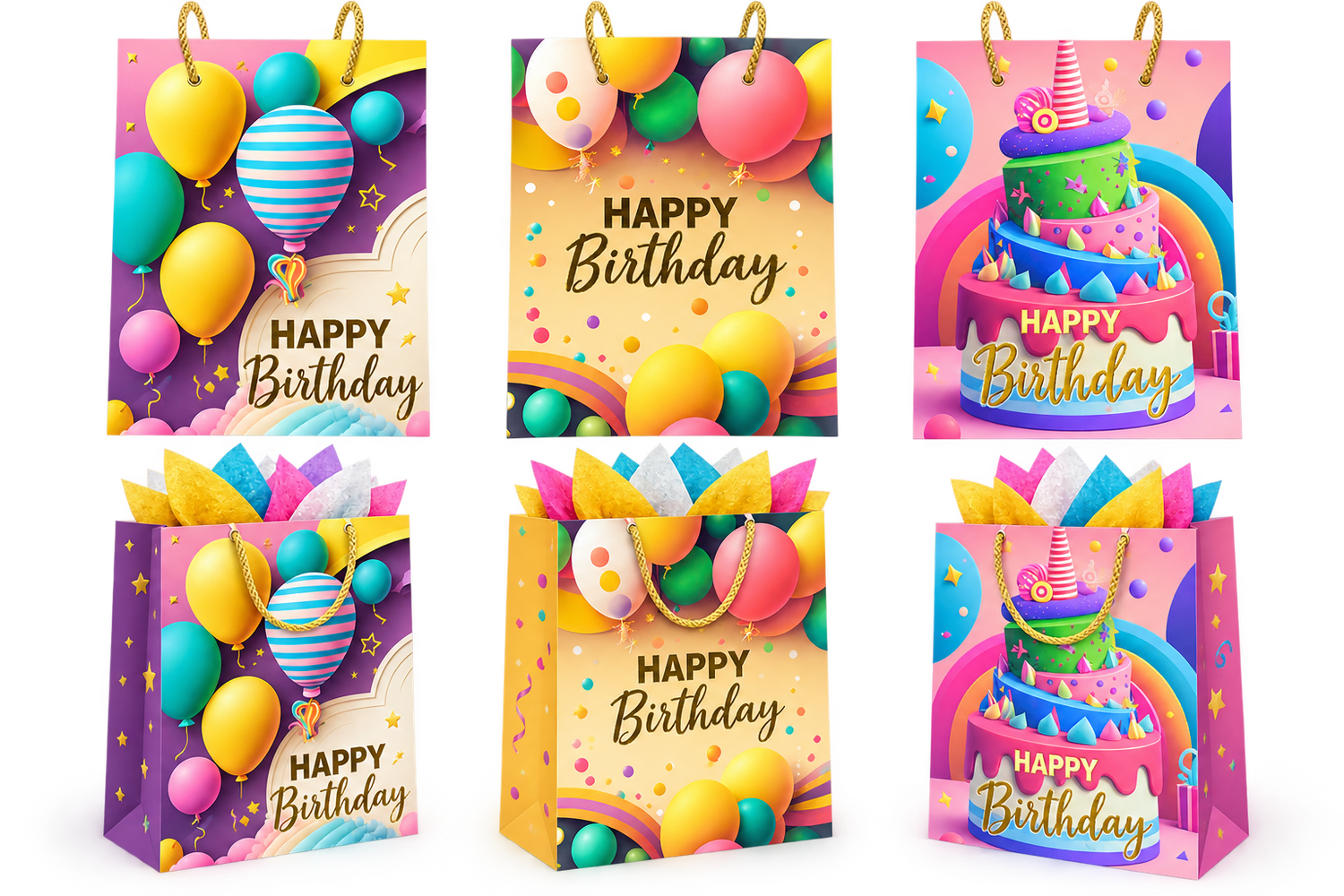 12" Gift Bag HBD 1ct