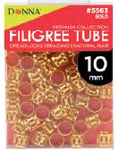 10MM RHINESTONE FILIGREE TUBE BX GOLD