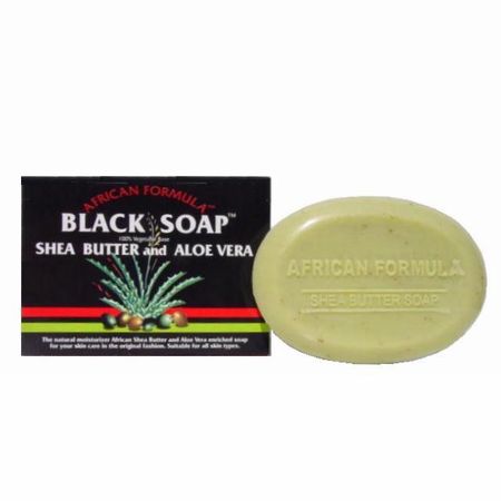 AFRICAN FORMULA BLACK SOAP WITH SHEA BUTTER AND ALOE VERA 100G