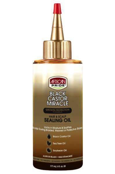 AFRICAN PRIDE BLACK CASTOR MIRACLE HAIR &amp; SCALP SEALING OIL 6OZ