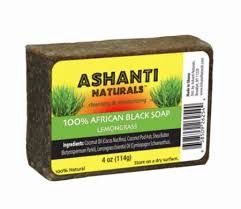 ASHANTI NATURALS 100% AFRICAN BLACK SOAP BAR LEMON GRASS