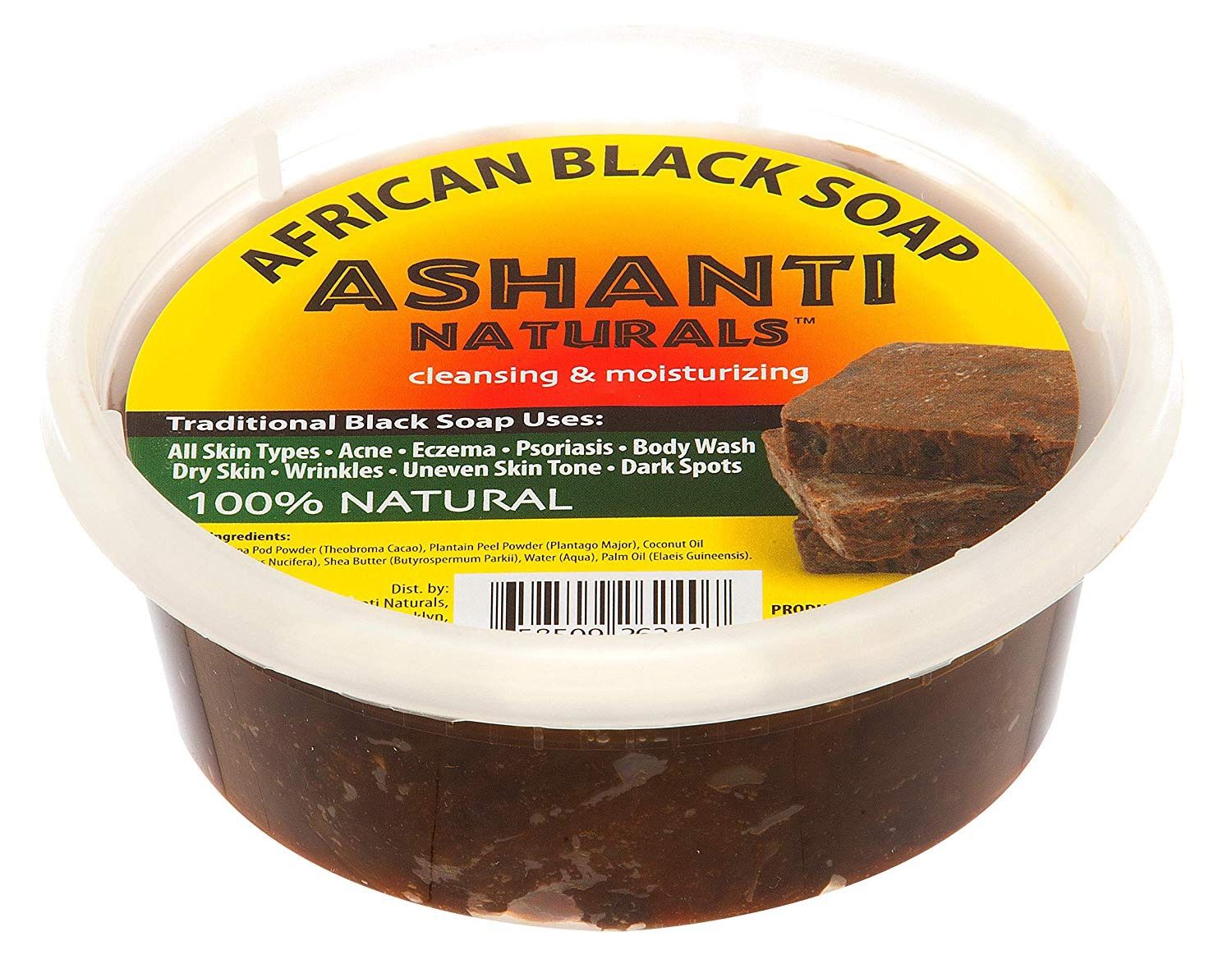 ASHANTI NATURALS AFRICAN BLACK SOAP 8OZ