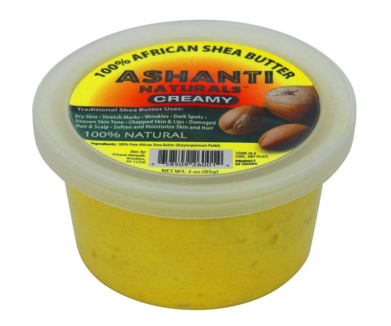 ASHANTI NATURALS 100% SHEA BUTTER WHITE SFT/CRMY 3OZ