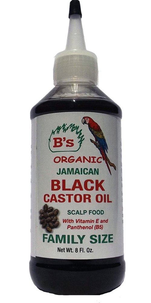 B'S ORGANIC JAMAICAN BLACK CASTER OIL FAMILY SIZE 8OZ #3050G
