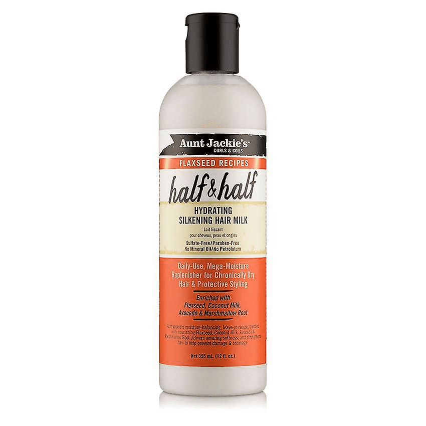 AUNT JACKIES FLAXSEED HALF&amp;HALF HYDRATING SILKENING HAIRMILK 12OZ