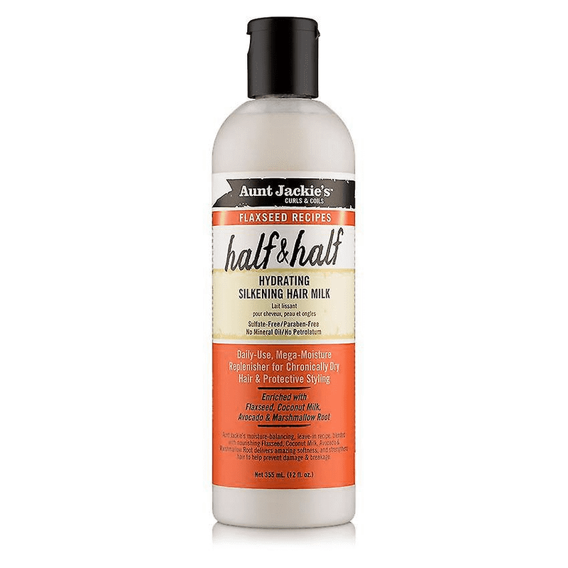 AUNT JACKIES FLAXSEED HALF&amp;HALF HYDRATING SILKENING HAIRMILK 12OZ