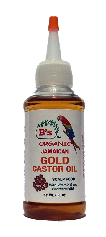 B'S ORGANIC JAMAICAN GOLD CASTOR OIL 4OZ #3050