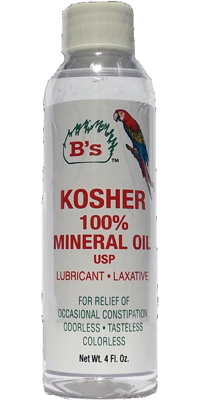B'S ORGANIC KOSHER 100% MINERAL OIL LAXATIVE 4OZ