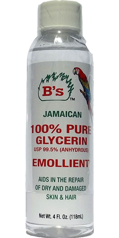 B'S ORGANIC JAMAICAN 100% PURE GLYCERIN 4 OZ #3105