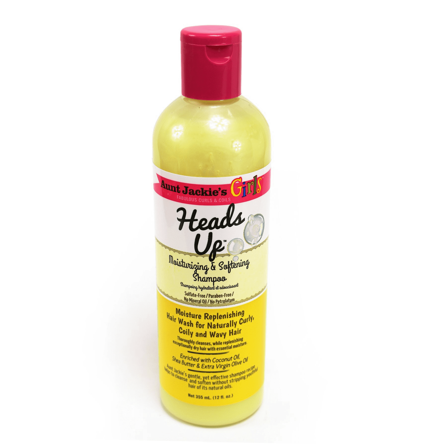 AUNT JACKIES GIRLS HEADS UP MOISTURE &amp; SOFTENING SHAMPOO 12OZ