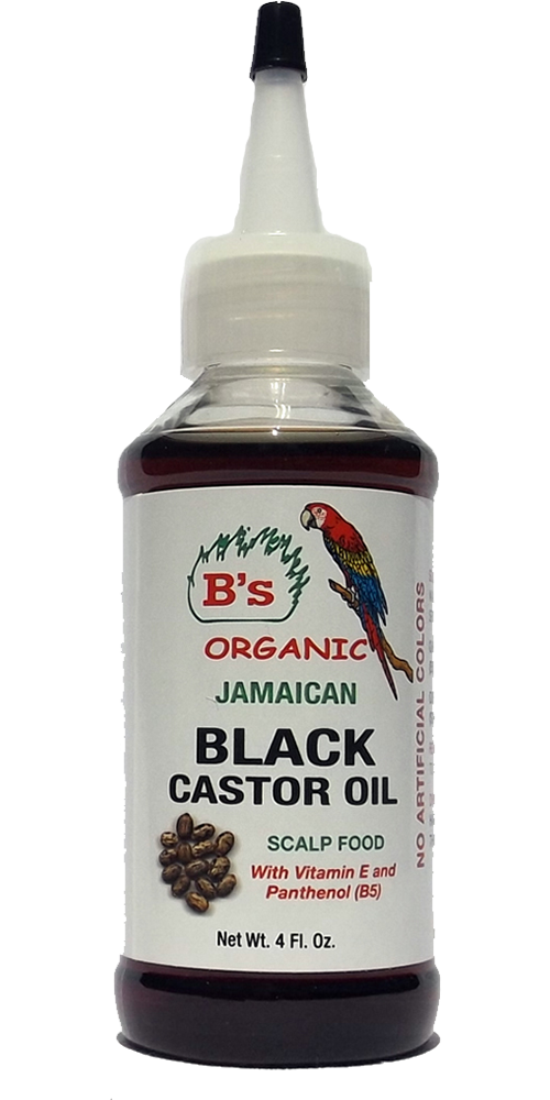 B'S ORGANIC JAMAICAN REAL BLACK CASTOR OIL 4OZ #3050A