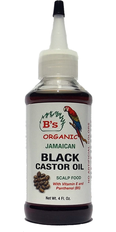 B'S ORGANIC JAMAICAN REAL BLACK CASTOR OIL 4OZ #3050A