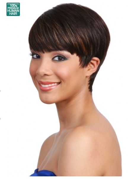 BOBBI BOSS CUTIE 100% HUMAN HAIR WIG, Size: #P4/27/30
