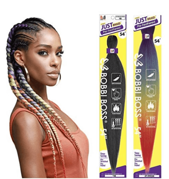 BOBBI BOSS JUST BRAID PRE-FEATHERED, Color: #3T1B/PKLVD