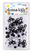 DONNA TITAN SMALL ROUND BEADS-BK/WH/CR