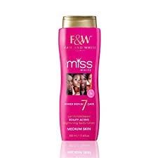 F&amp;W MISS WHITE LIGHTENING LOTION 7DAY MEDIUM SKIN 17.6OZ